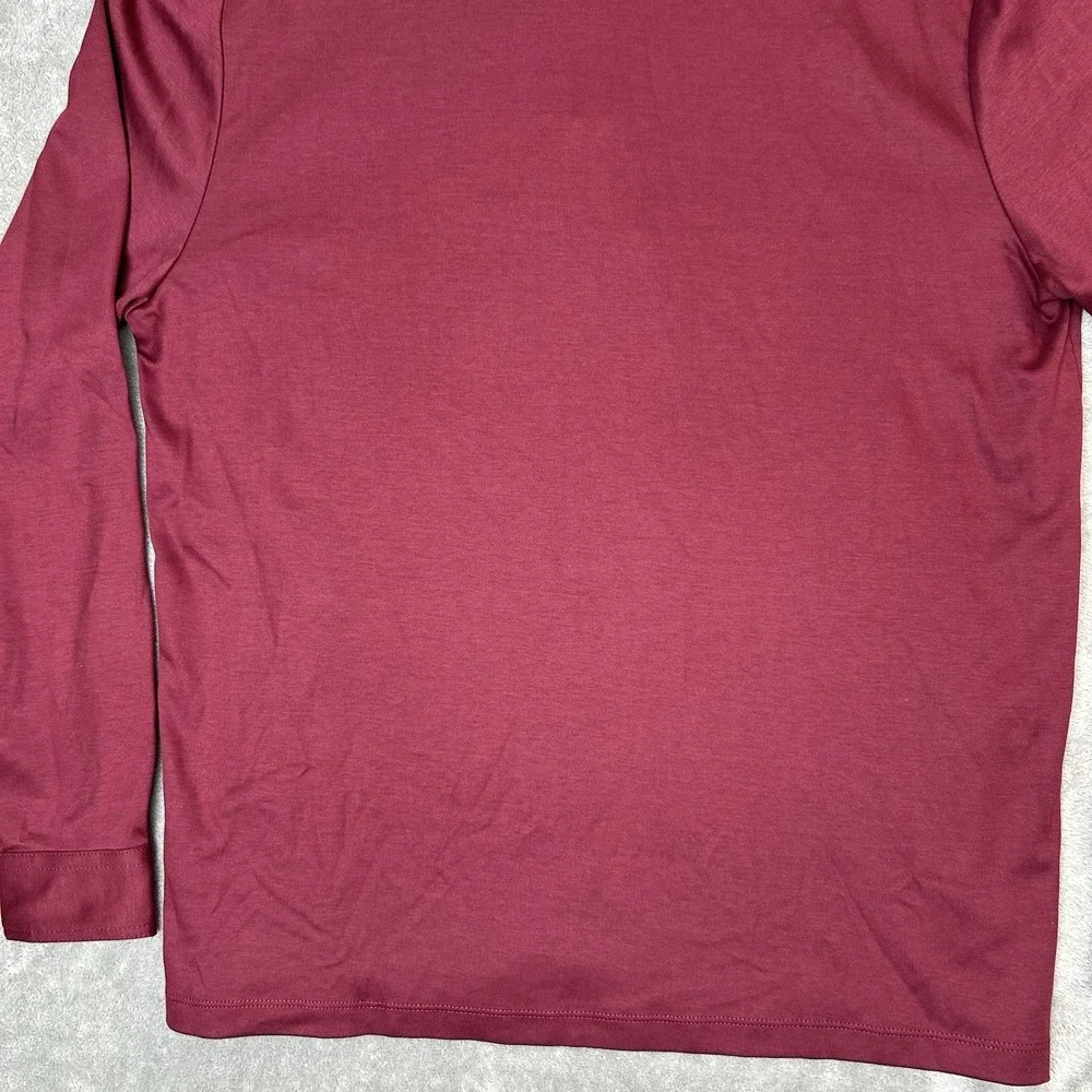Charles Tyrwhitt Mens Medium Long Sleeves Polo Wine Red Shirt 100% Cotton Shirt - Picture 8 of 16